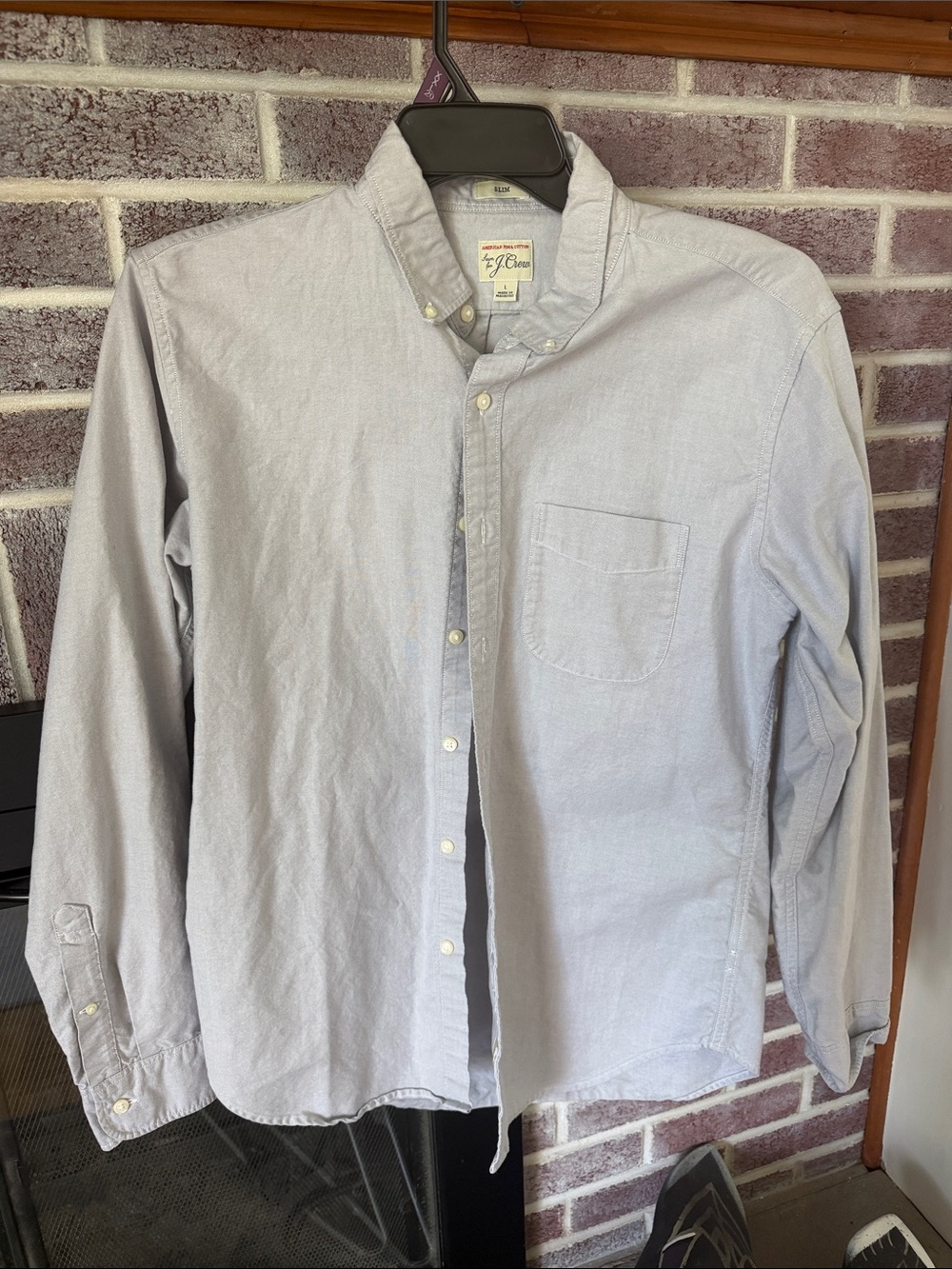 J. Crew Light Gray Button-Down Oxford Shirt